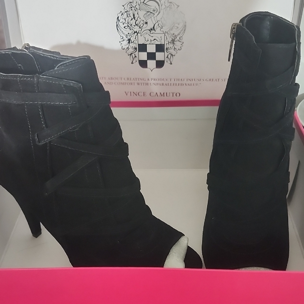 Vince Camuto Black Heeled Boots with Stiletto Heel